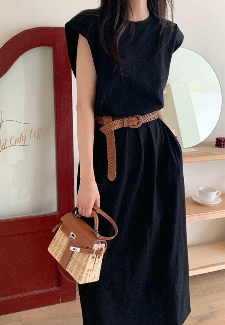 Solid color new versatile dress CA25070922BK