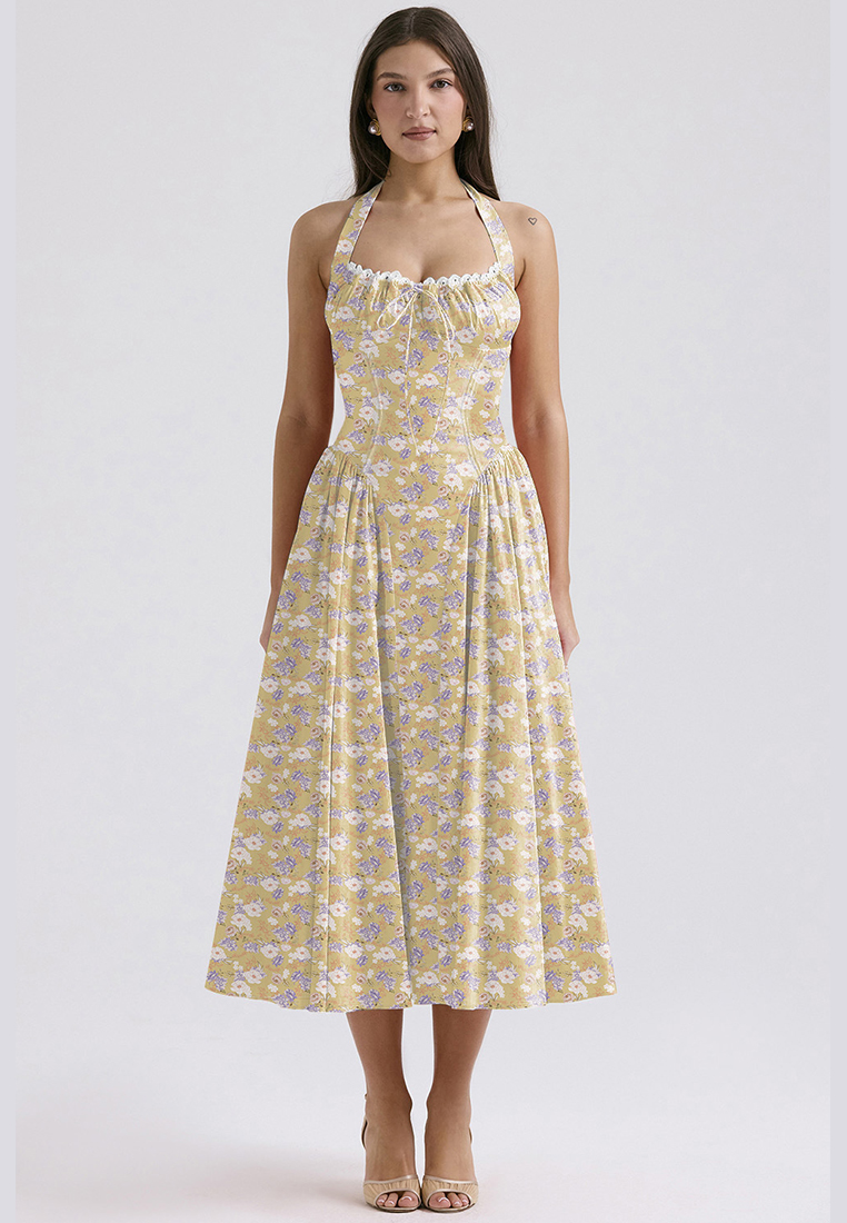 New summer slim fit printed camisole dress CA25042222PIMT