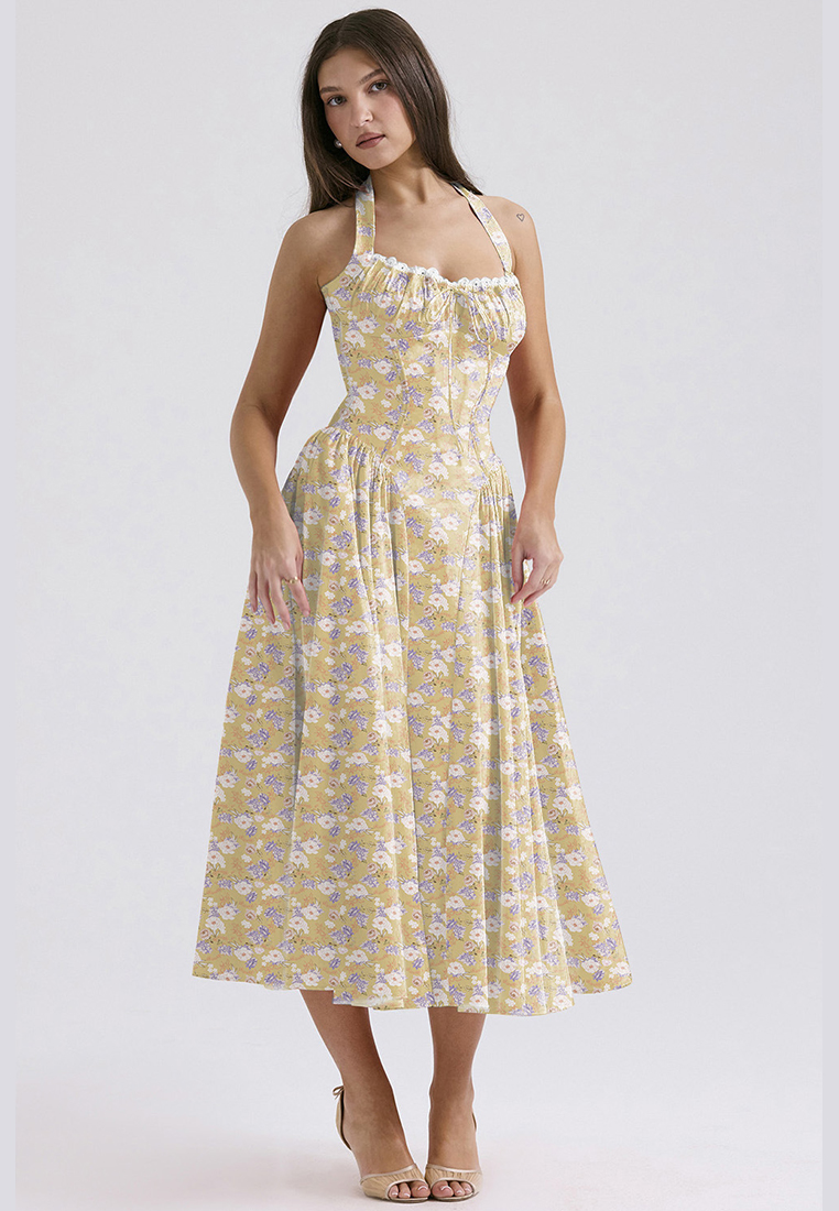 New summer slim fit printed camisole dress CA25042222PIMT