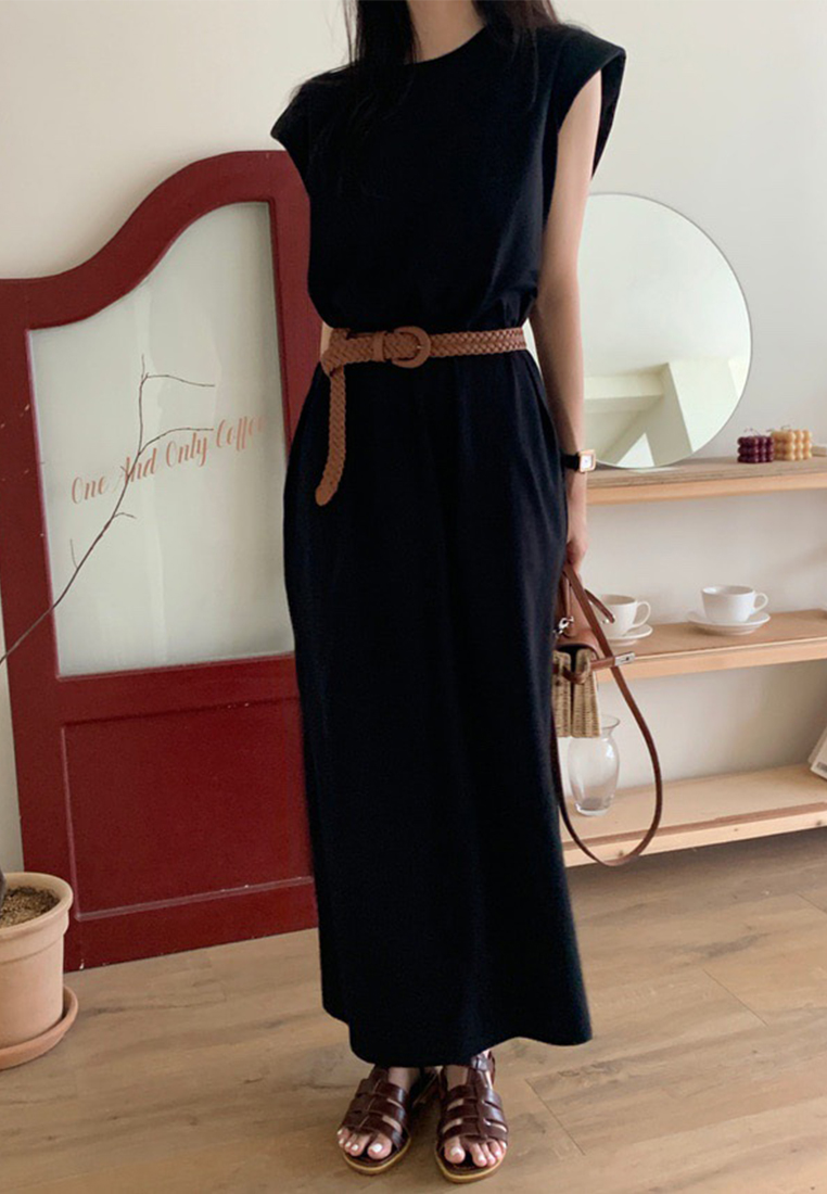 Solid color new versatile dress CA25070922BK