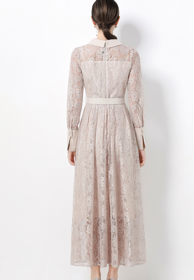 Lace elegant and stylish long-sleeved dress CA25110322PI