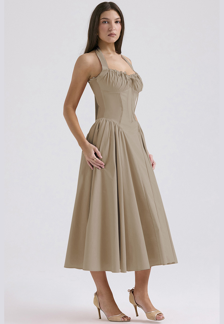 New summer slim fit printed camisole dress CA25042222PIMT