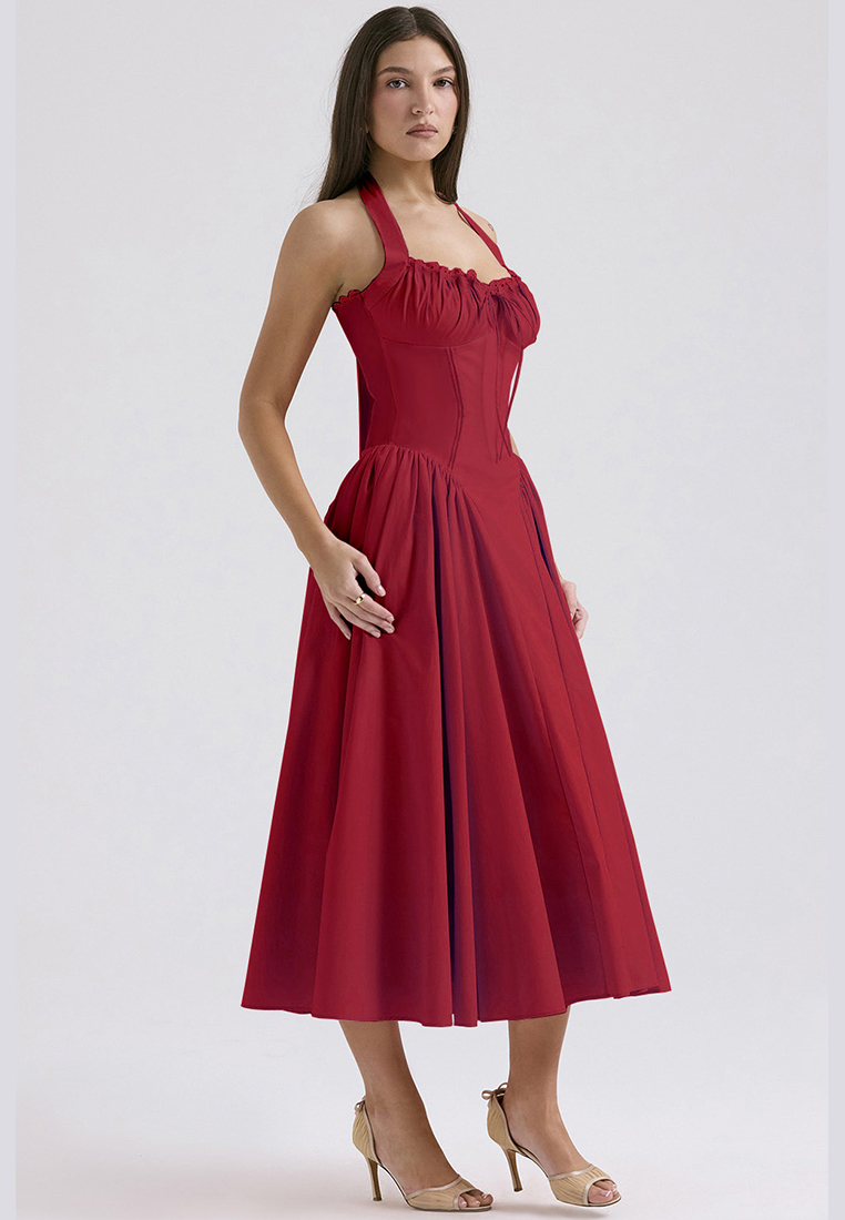 New summer slim fit printed camisole dress CA25042222PIMT