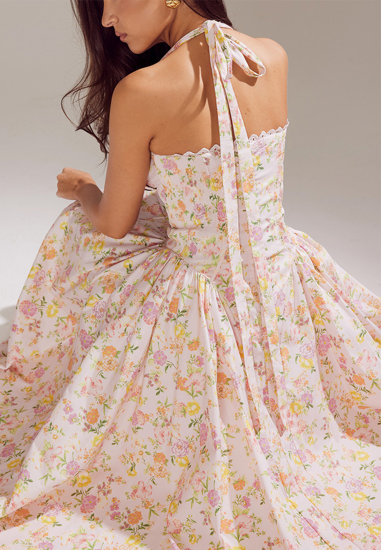 New summer slim fit printed camisole dress CA25042222PIMT