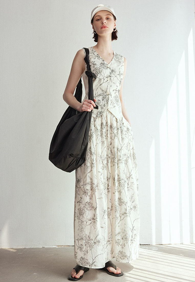 Summer Printed Sleeveless Shirt Skirt Set CA25061722BE