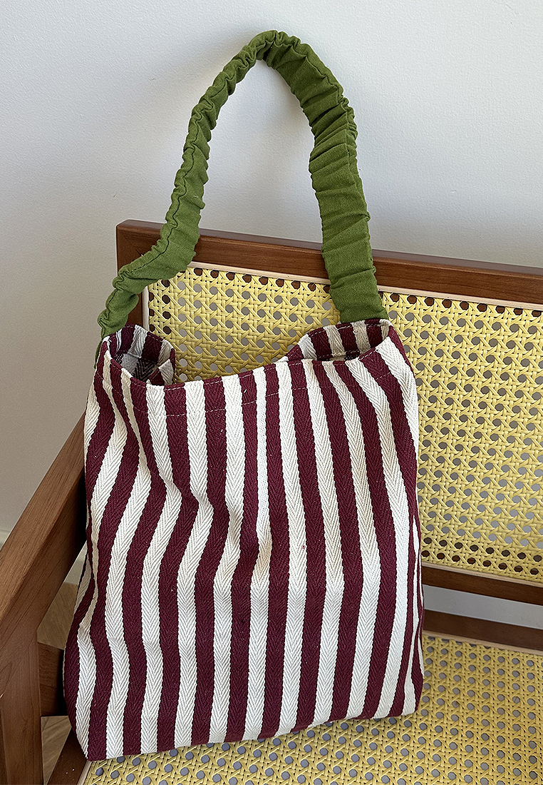 2024 minimalist striped single shoulder Totes CA24032322GR