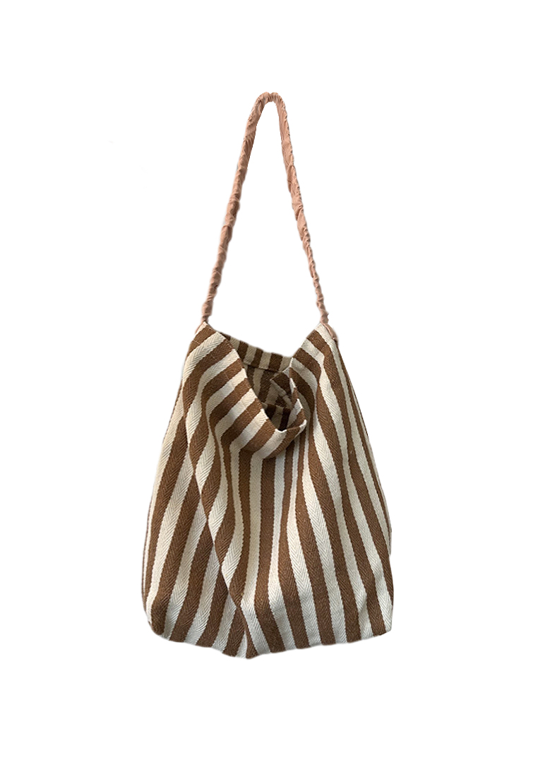 2024 minimalist striped single shoulder Totes CA24032322GR