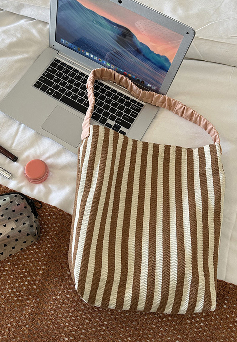 2024 minimalist striped single shoulder Totes CA24032322GR