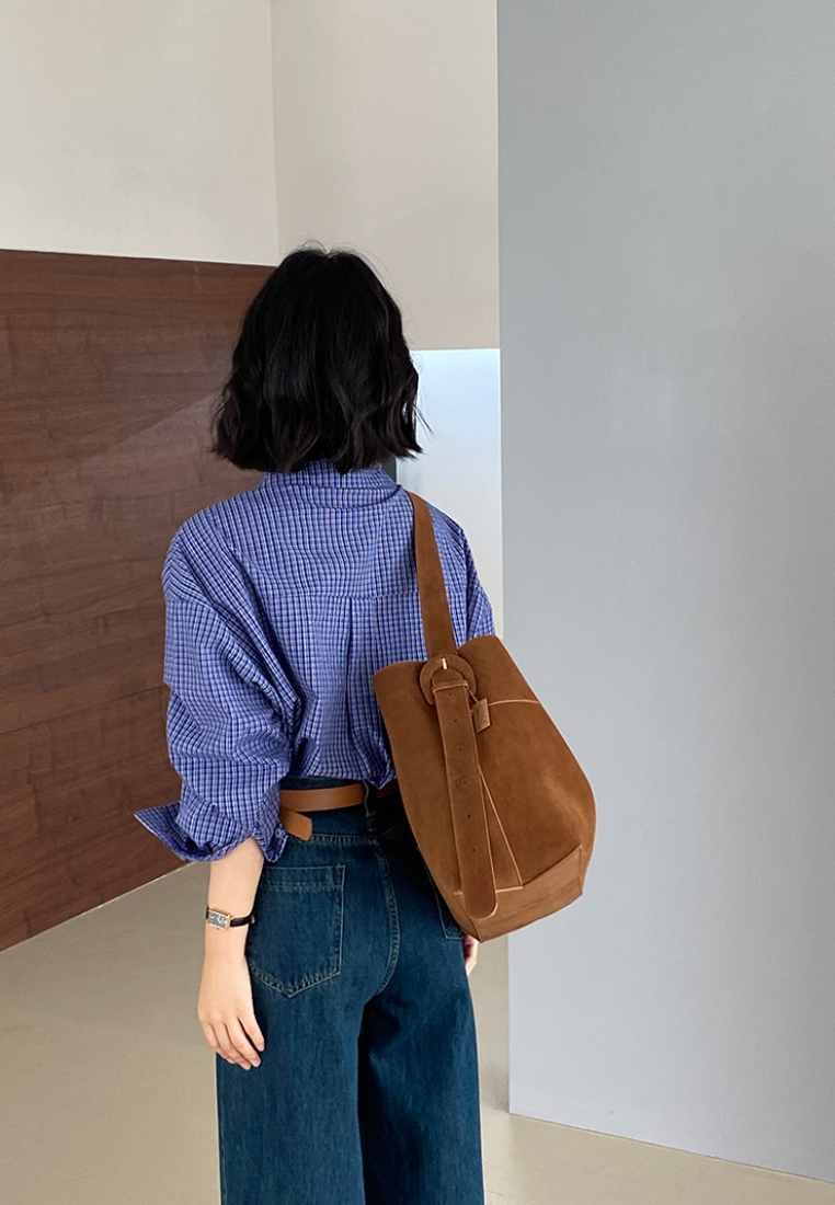 New temperament plaid shirt Blouses K091601