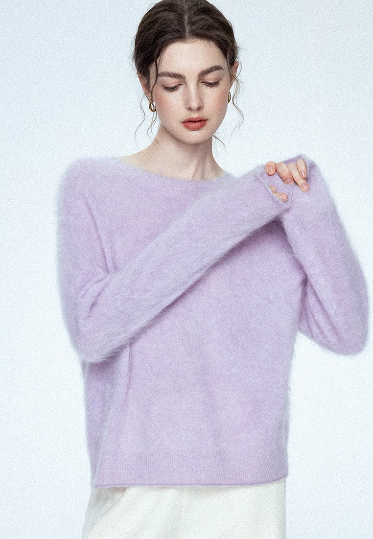 Autumn/Winter Cashmere Crew-Neck Base Knit Sweater CA25102801W