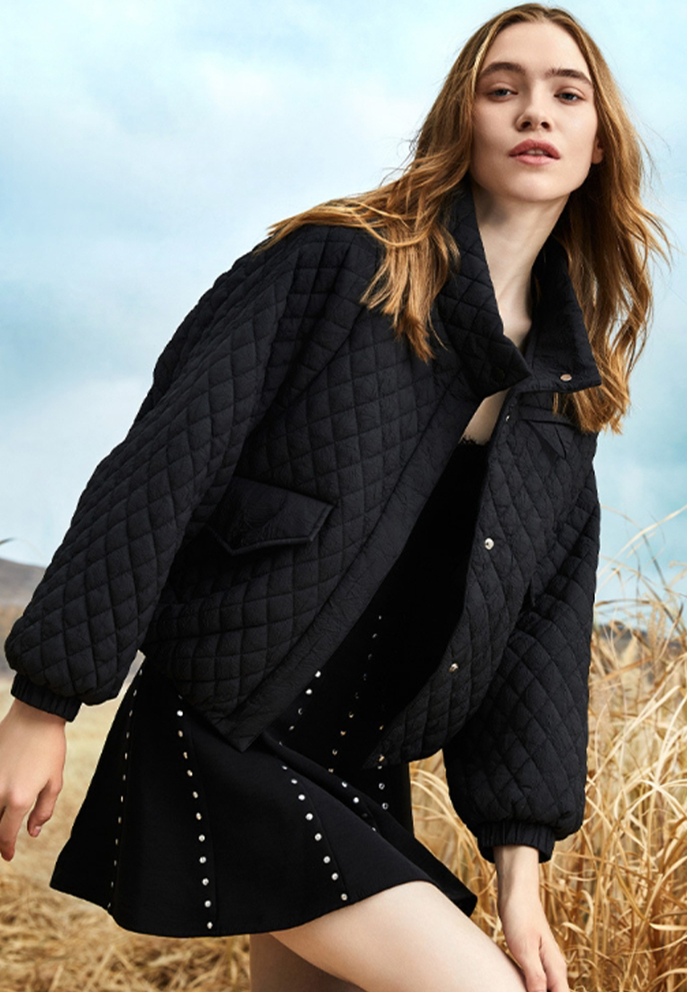 Winter New Solid Short Stand Neck Lightweight Coat CA101723GR