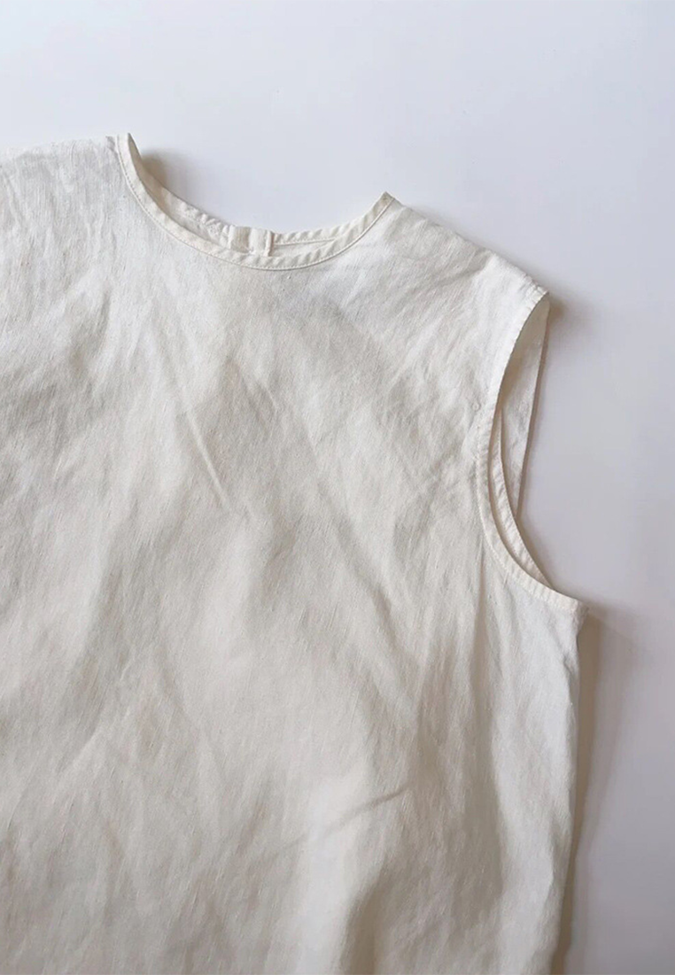 Summer Japanese-style thin loose round-neck sleeveless shirt CA25061723W