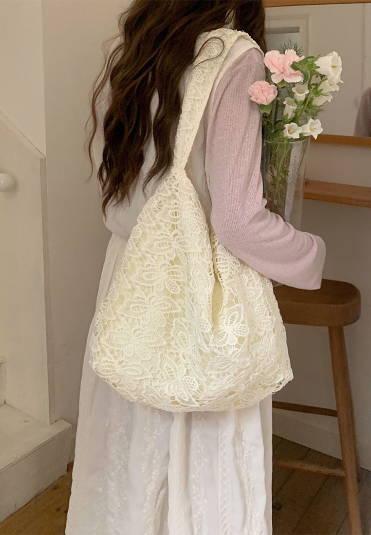 Summer lace large capacity tote bag CA25042323W