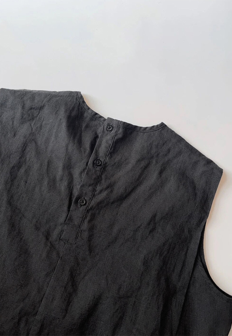 Summer Japanese-style thin loose round-neck sleeveless shirt CA25061723W