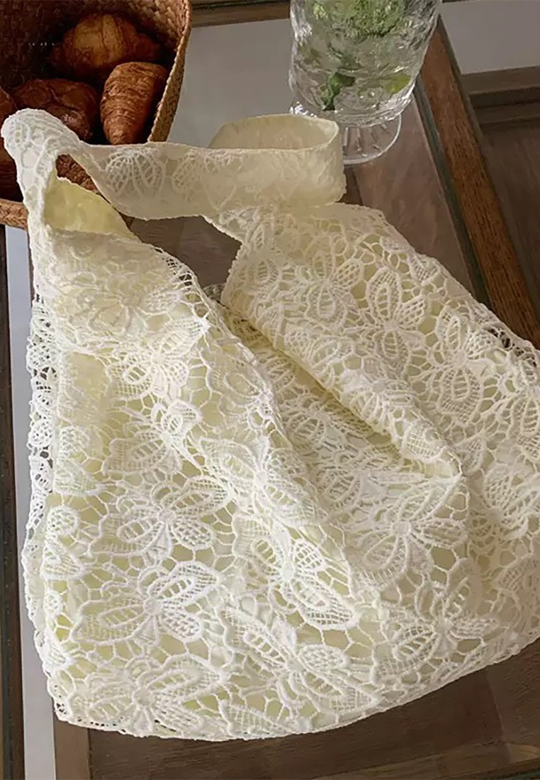 Summer lace large capacity tote bag CA25042323W