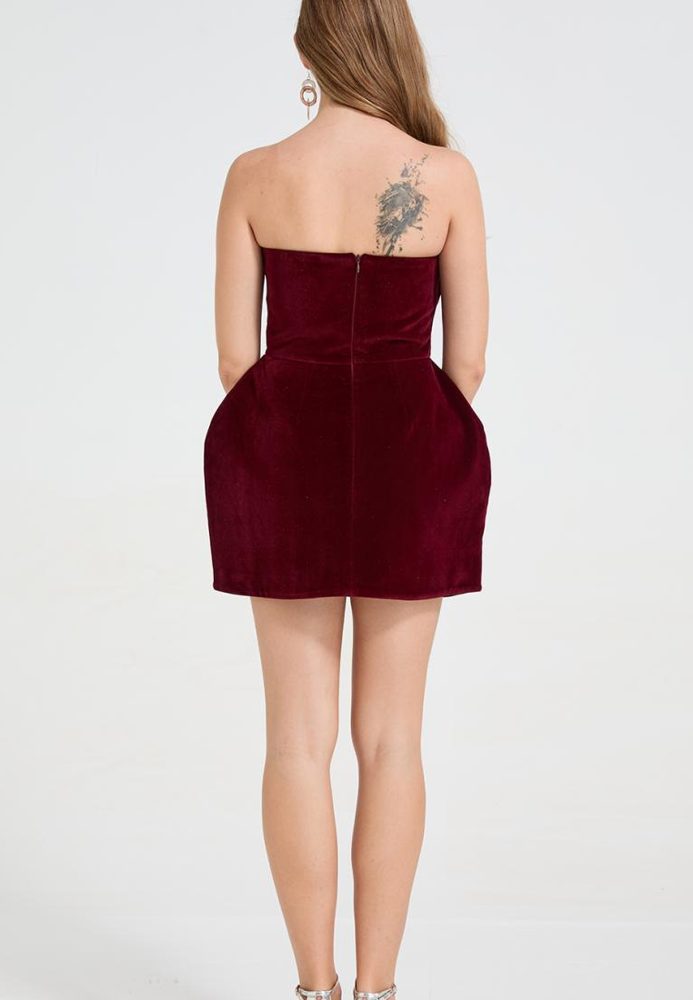 French-style sexy strapless fitted dress CA25110323RD