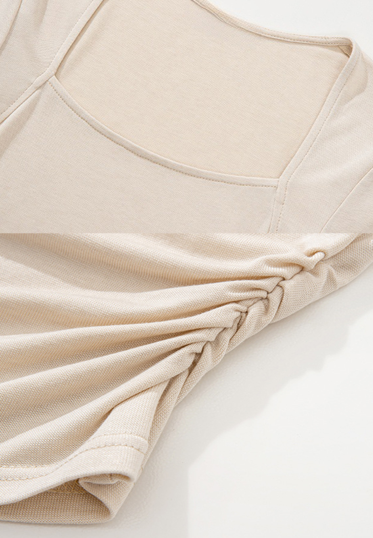 Summer French Temperament Square Neck Slim Top CA25061723BE