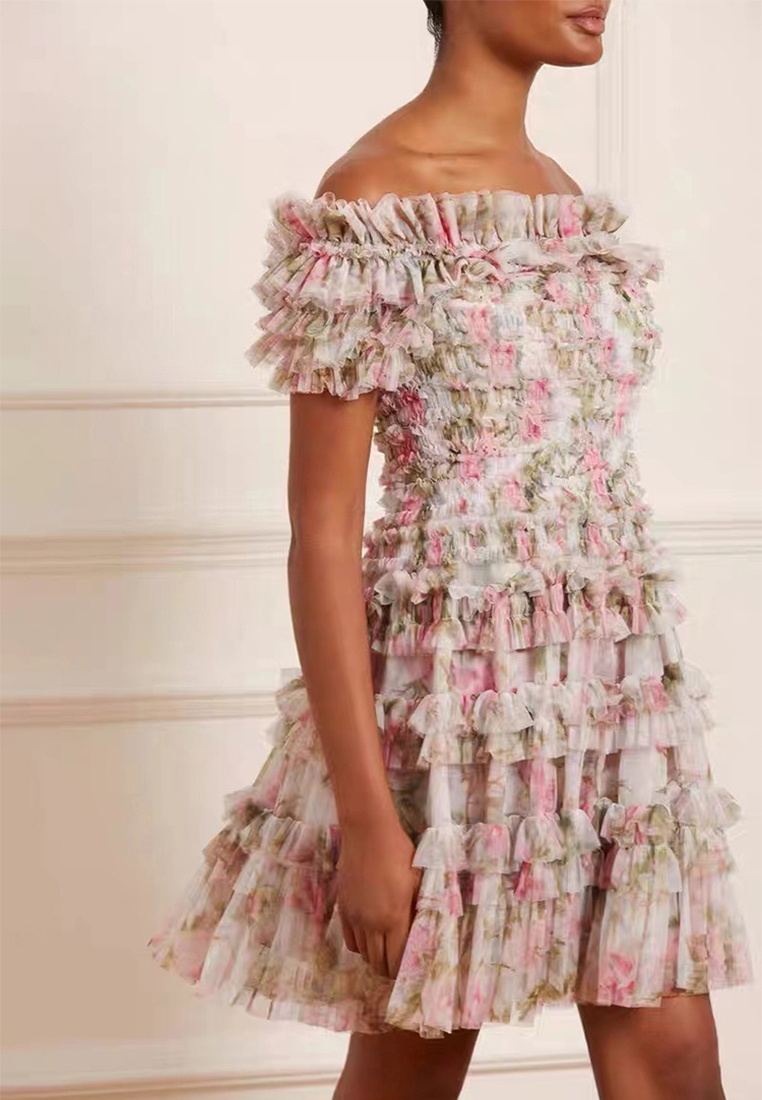 2024 Spring New Fashion Sweet and Fresh Printed Dress CA24031923BK