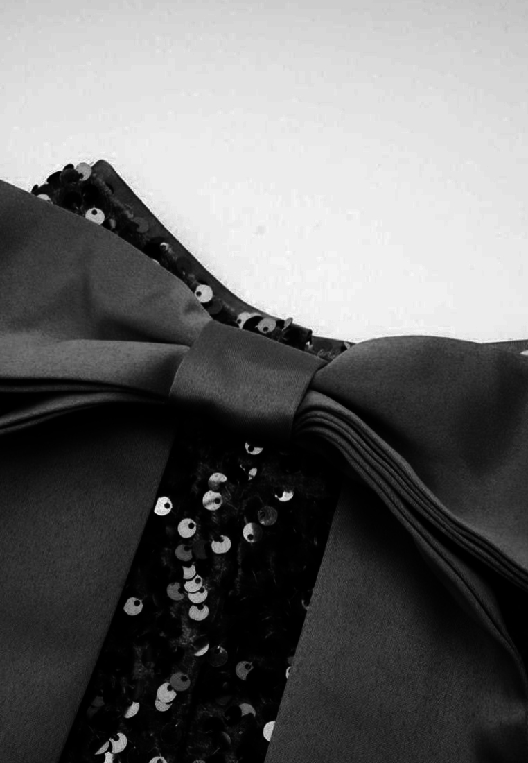 Sequin Bow Sweetheart Off waist Dress CA090823BK