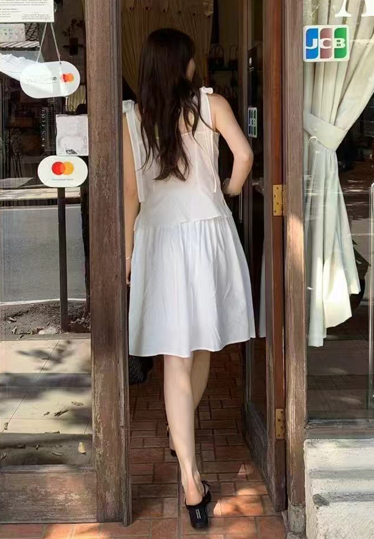 New Style Temperament Bowknot Sleeveless Vest Suspender Top CA25060323BK