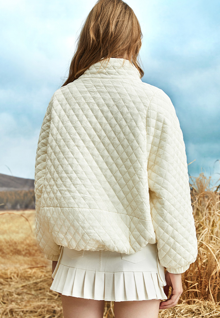 Winter New Solid Short Stand Neck Lightweight Coat CA101723GR