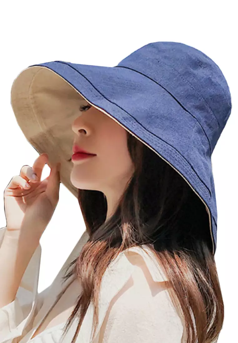 Foldable Large Brim Double-Sided Fisherman Caps A22062402RD