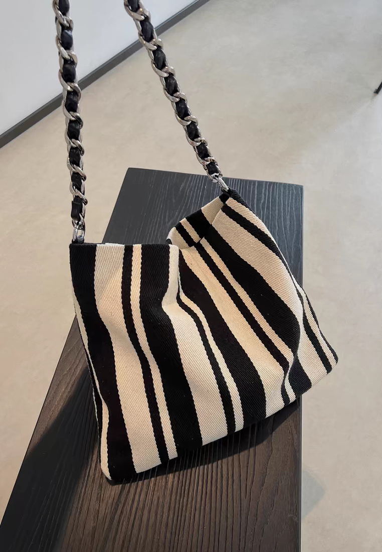 2025 chain underarm canvas tote bag CA25042324BK