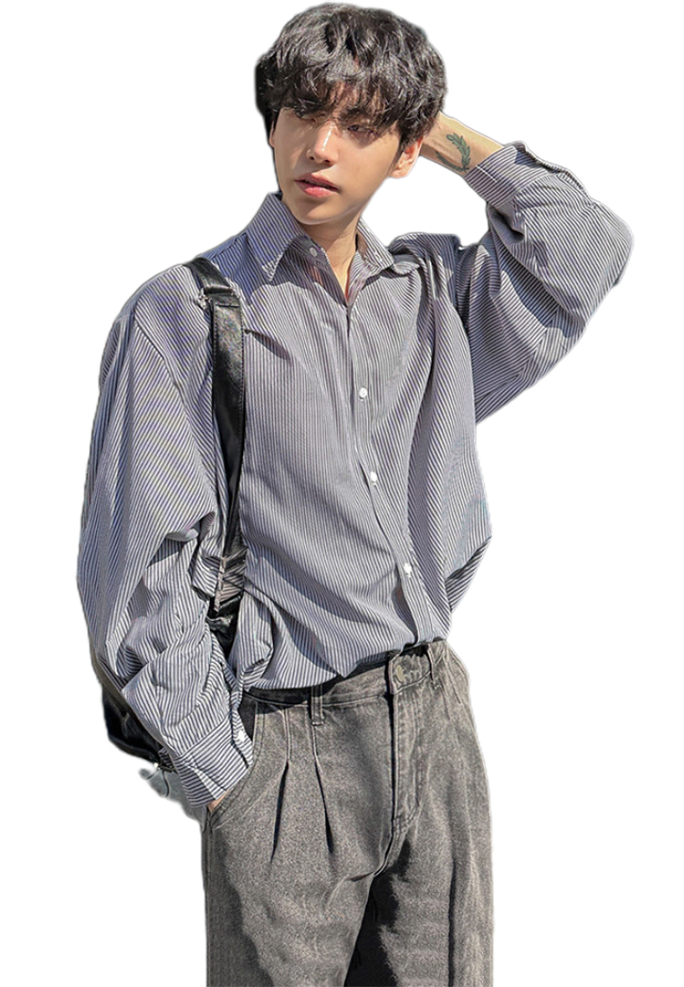 2024 Striped casual shirt autumn loose top CA24090324BK