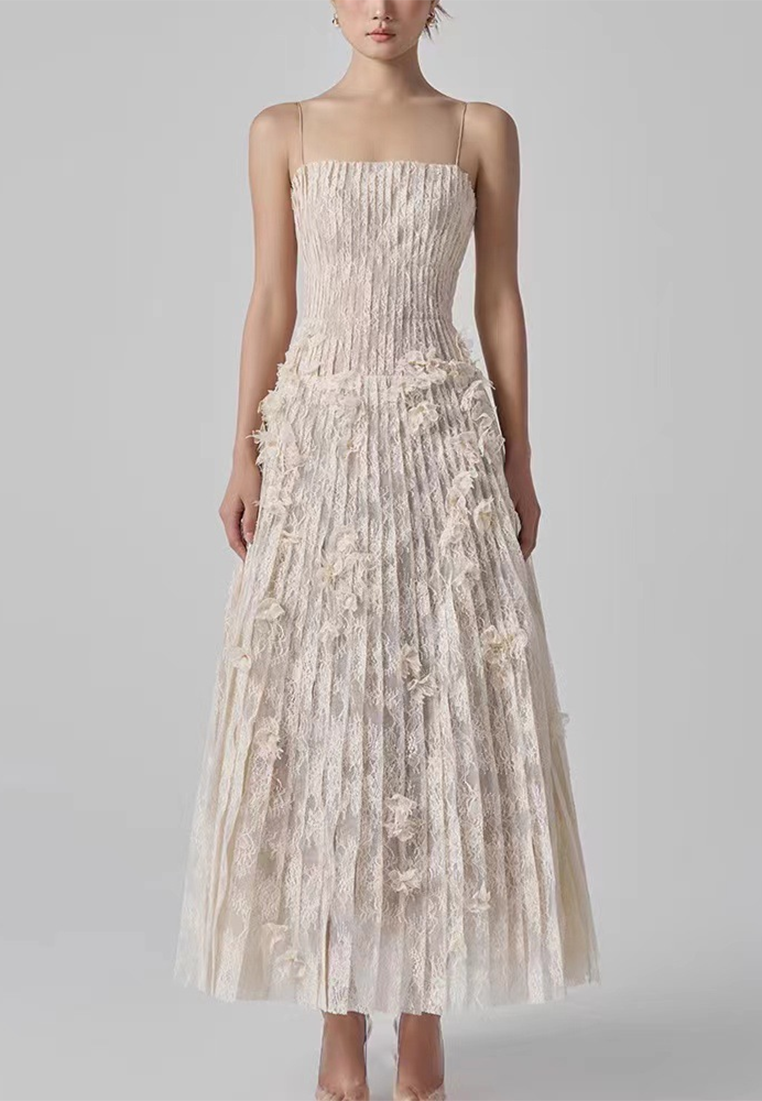 New Sleeveless Lace 3D Butterfly Flower Dress CA25092524BE