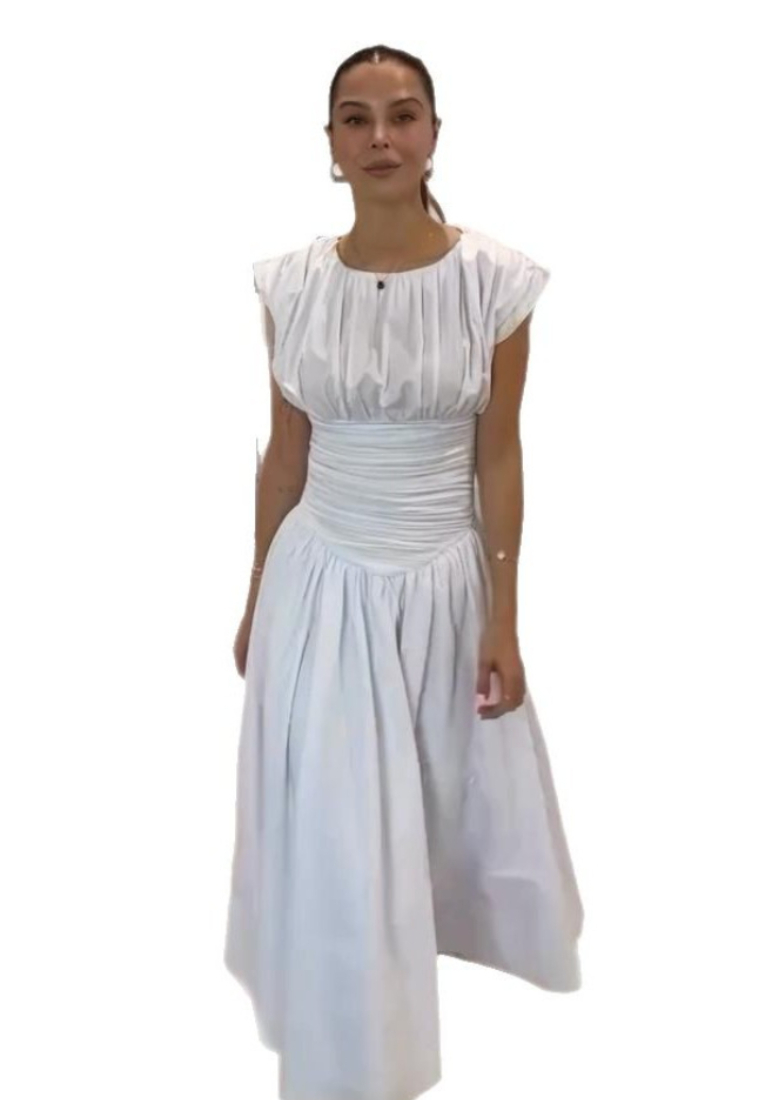 French-style pure desire fitted waist short-sleeved dress CA25091424W