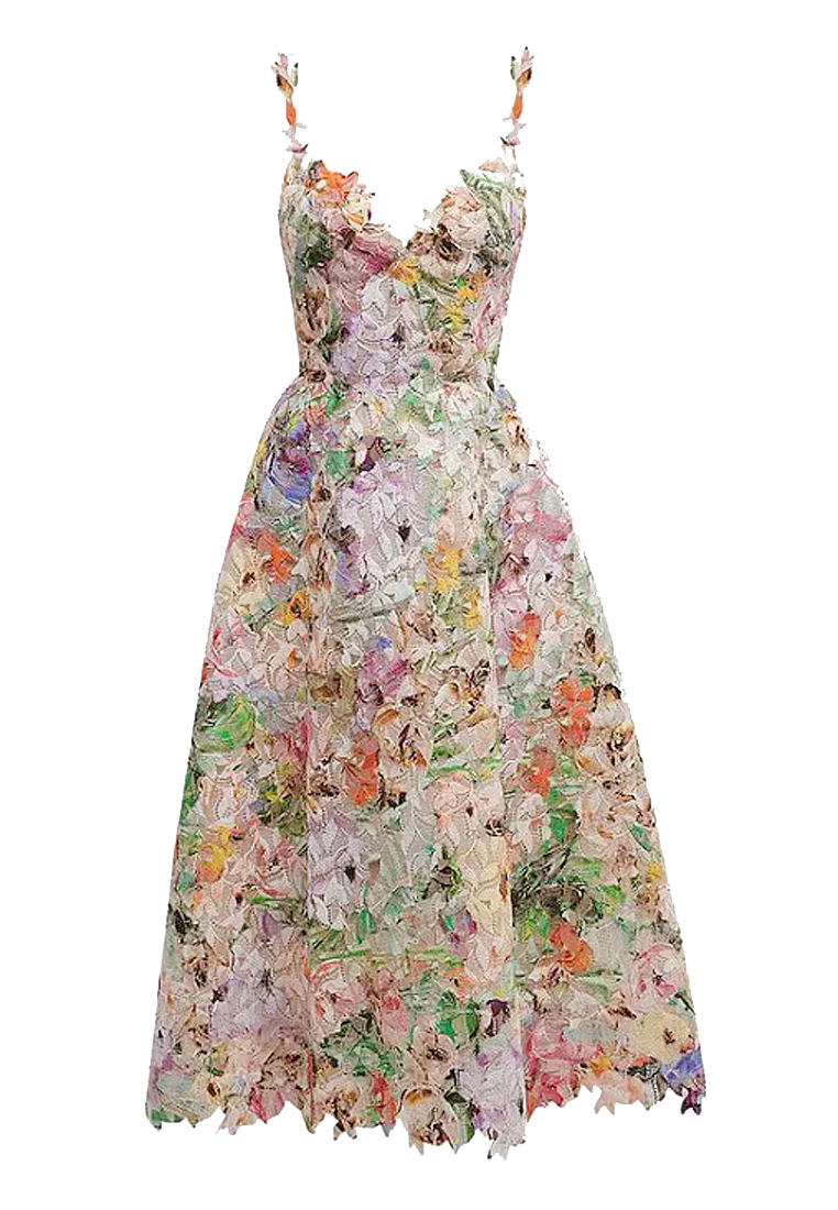 Vintage colored slip lace cut-out dress CA4031910MT