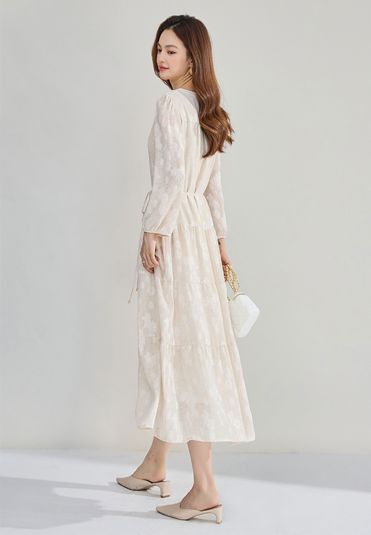 Heavy Industry Chiffon Jacquard Lace Dress CA24091124W