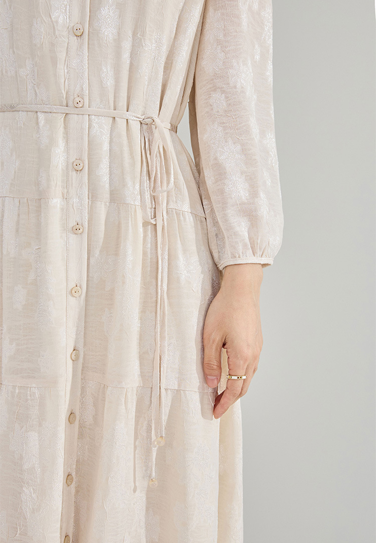 Heavy Industry Chiffon Jacquard Lace Dress CA24091124W