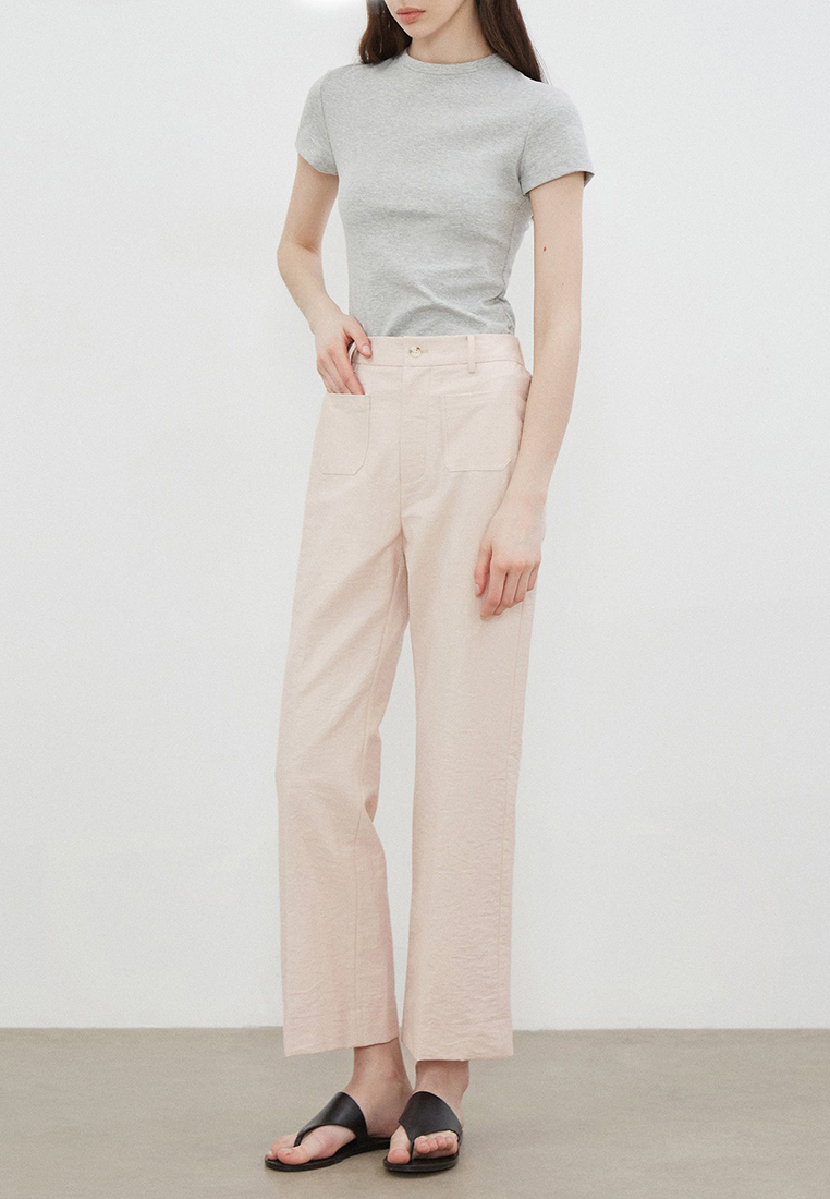 Summer high waisted straight leg nine inch casual pants CA25061724PI-sunnydaysweety