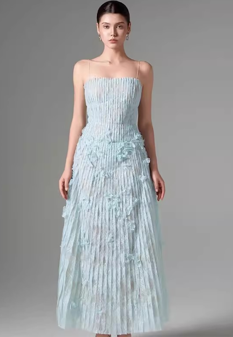 New Sleeveless Lace 3D Butterfly Flower Dress CA25092524BE