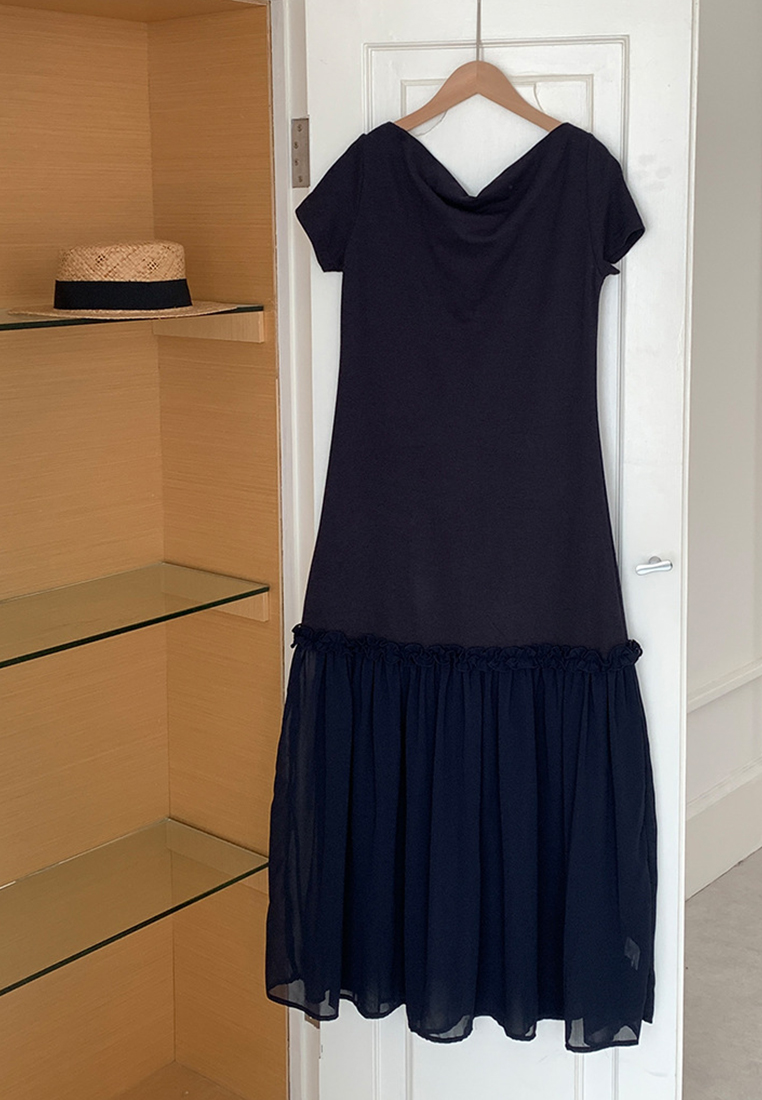 French style elegant mesh long dress CA25060324BL