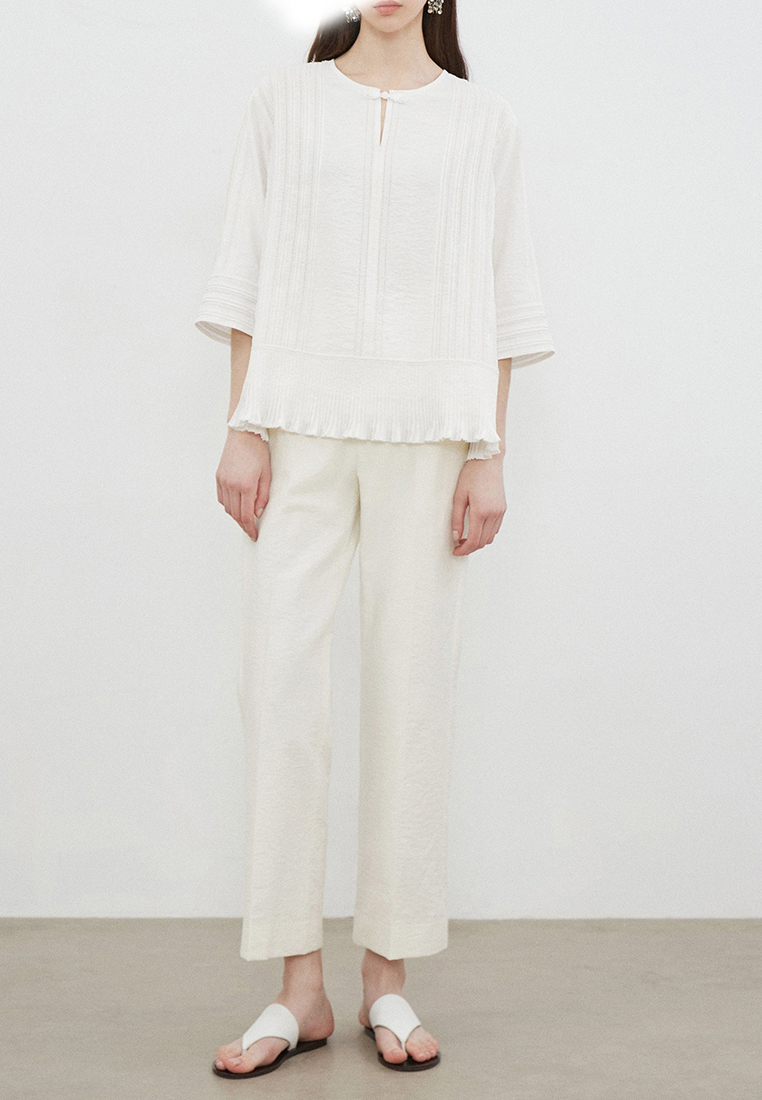 Summer high waisted straight leg nine inch casual pants CA25061724PI-sunnydaysweety