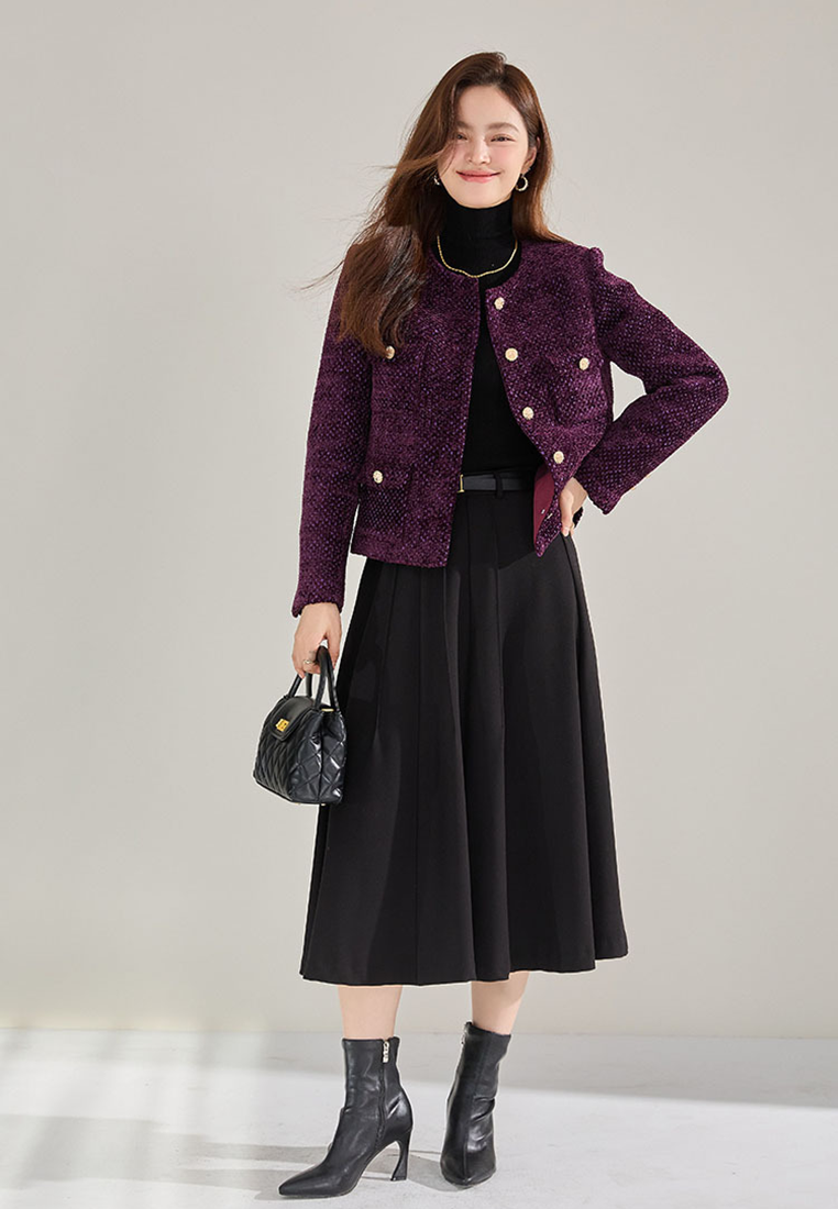 New French retro tweed Chanel style short jacket for autumn and winter CA25010702PU