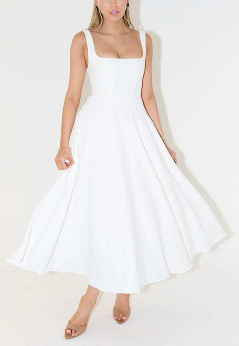 New minimalist and sexy shoulder strap slim fit mid length dress CA25091425RD