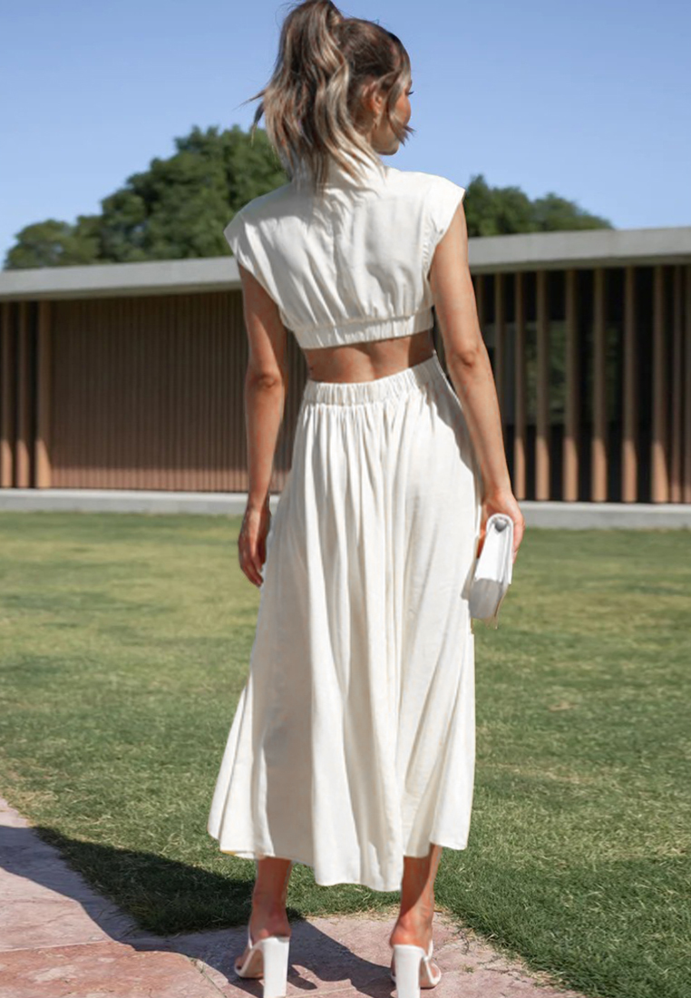 2024 New Sleeveless Solid Color Women's Dress CA24032625W