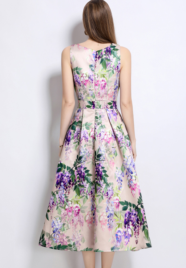 New printed waist dress CA25070925PU