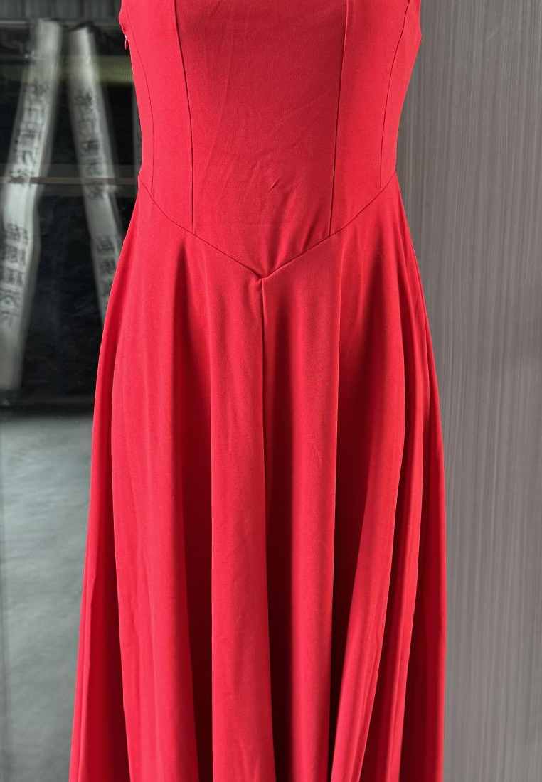 New minimalist and sexy shoulder strap slim fit mid length dress CA25091425RD