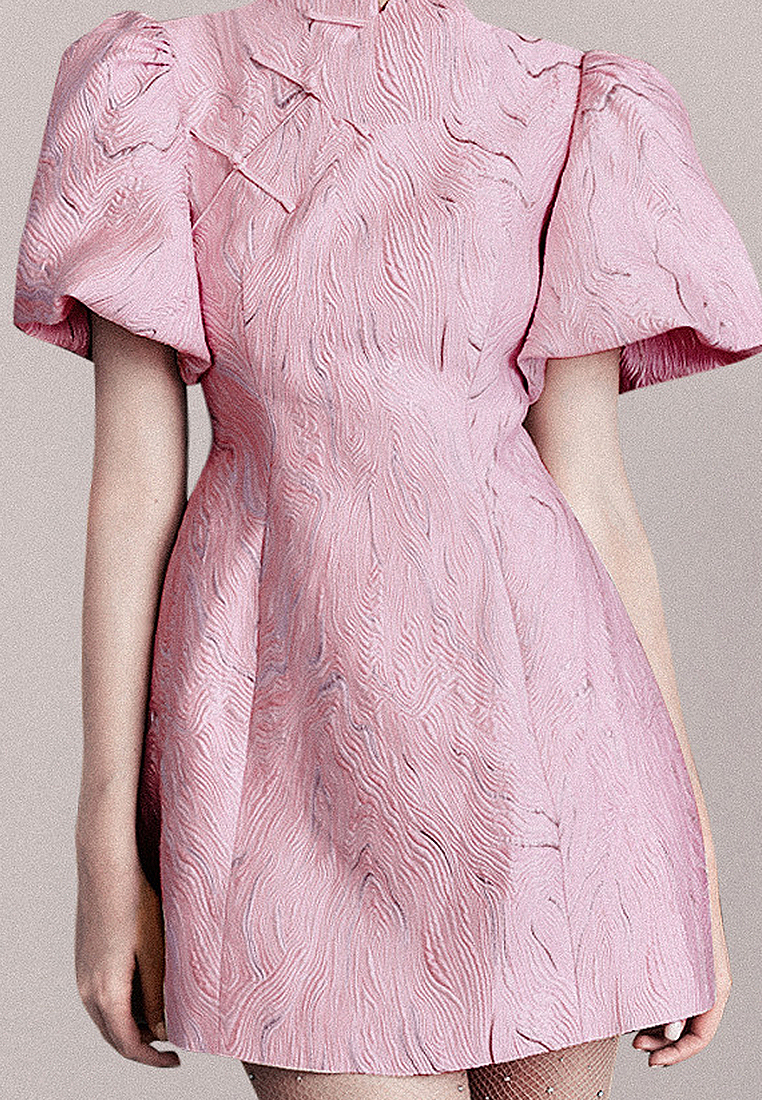 Cheongsam modified short-sleeved dress A021925BL