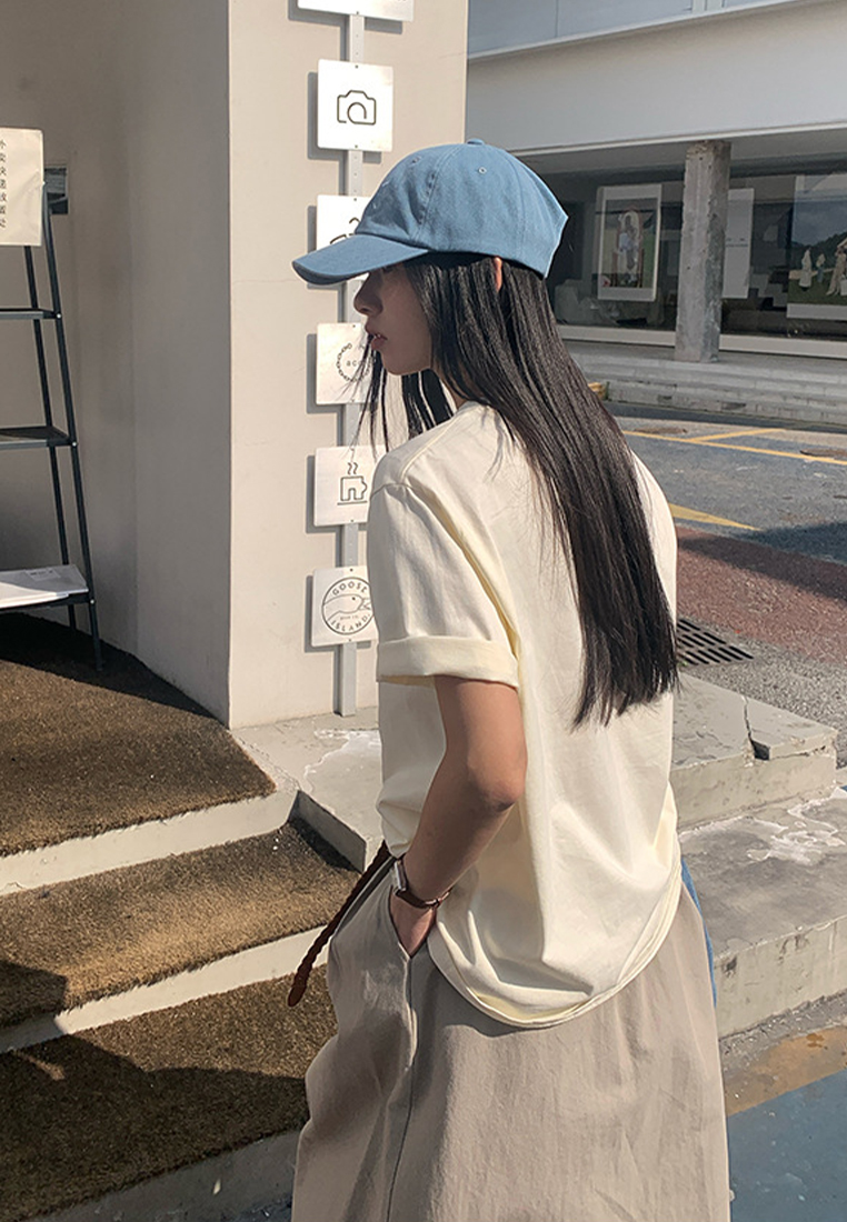 Spring and Summer Korean Style Dog Print T-shirt CA25042925GY