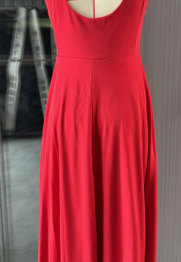 New minimalist and sexy shoulder strap slim fit mid length dress CA25091425RD