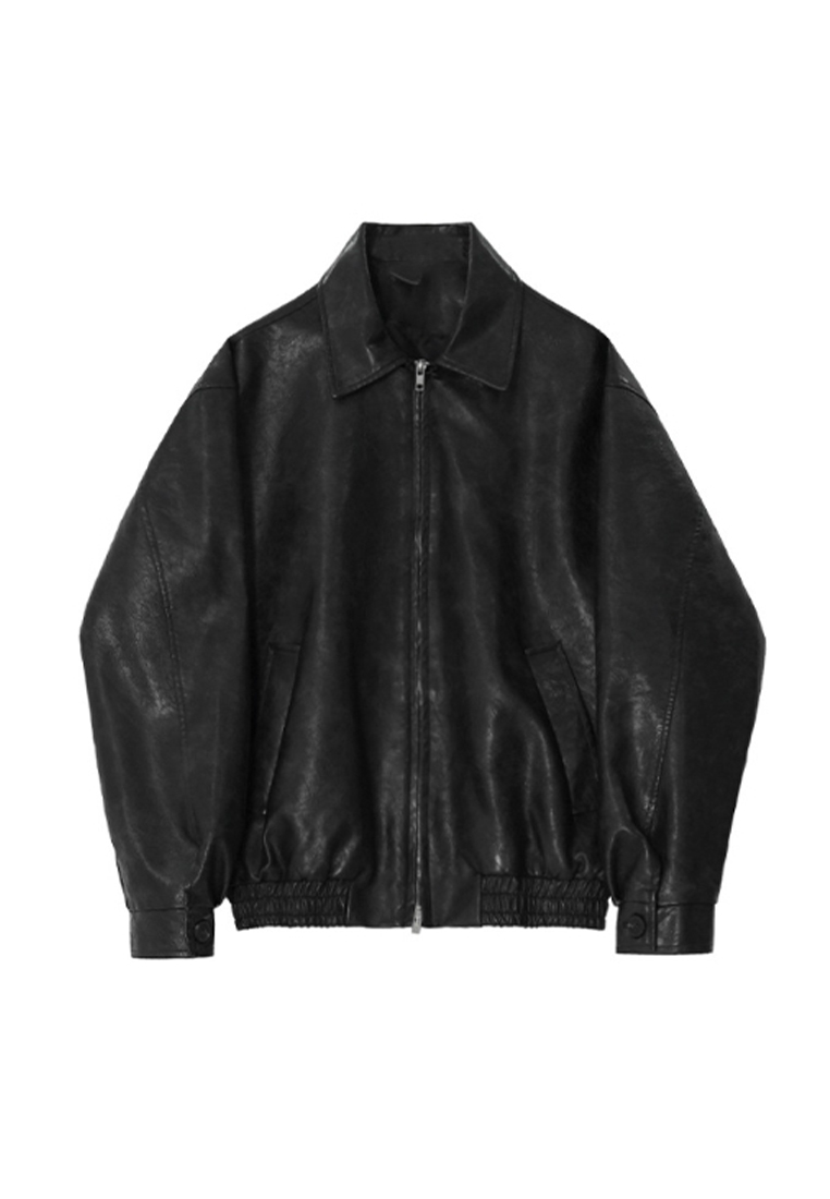 2024 Vintage short leather jacket CA24090325BW