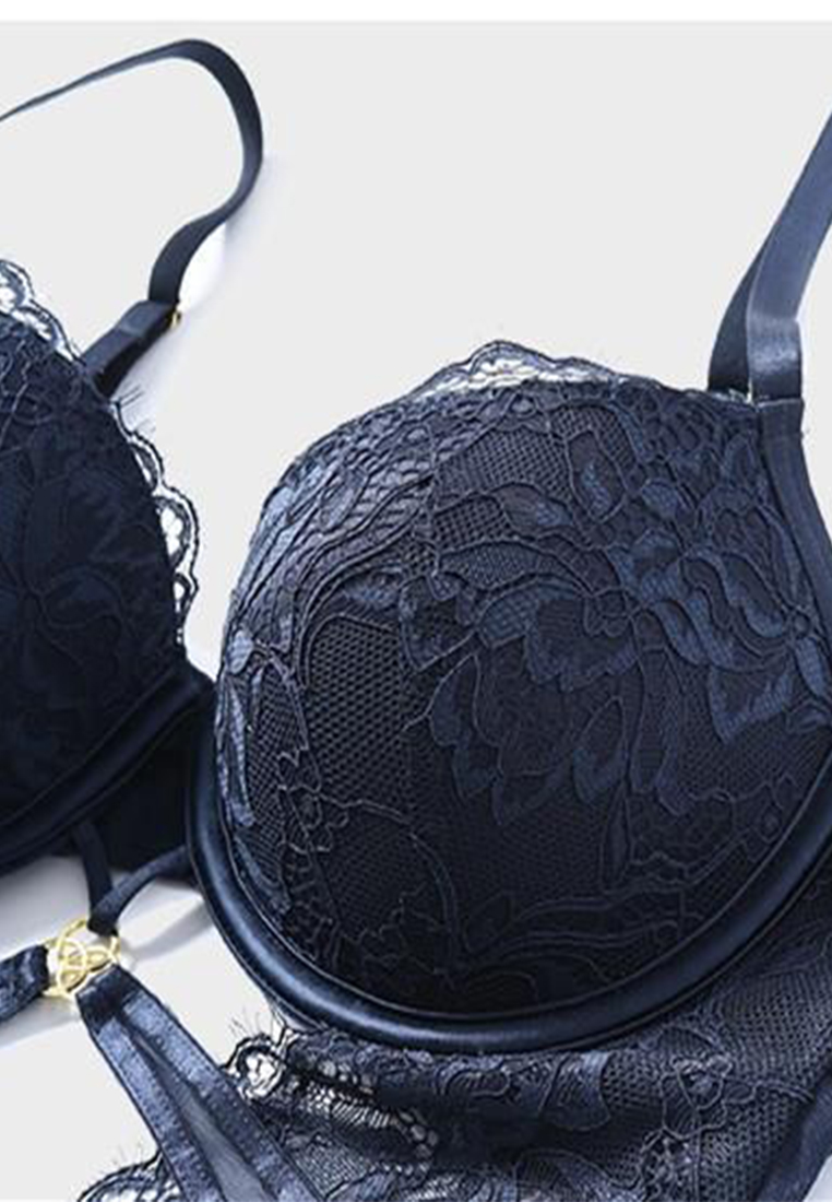 European and American sexy hollow out lace solid color tight fitting bra shaping jumpsuit CA23050425BL-sunnydaysweety