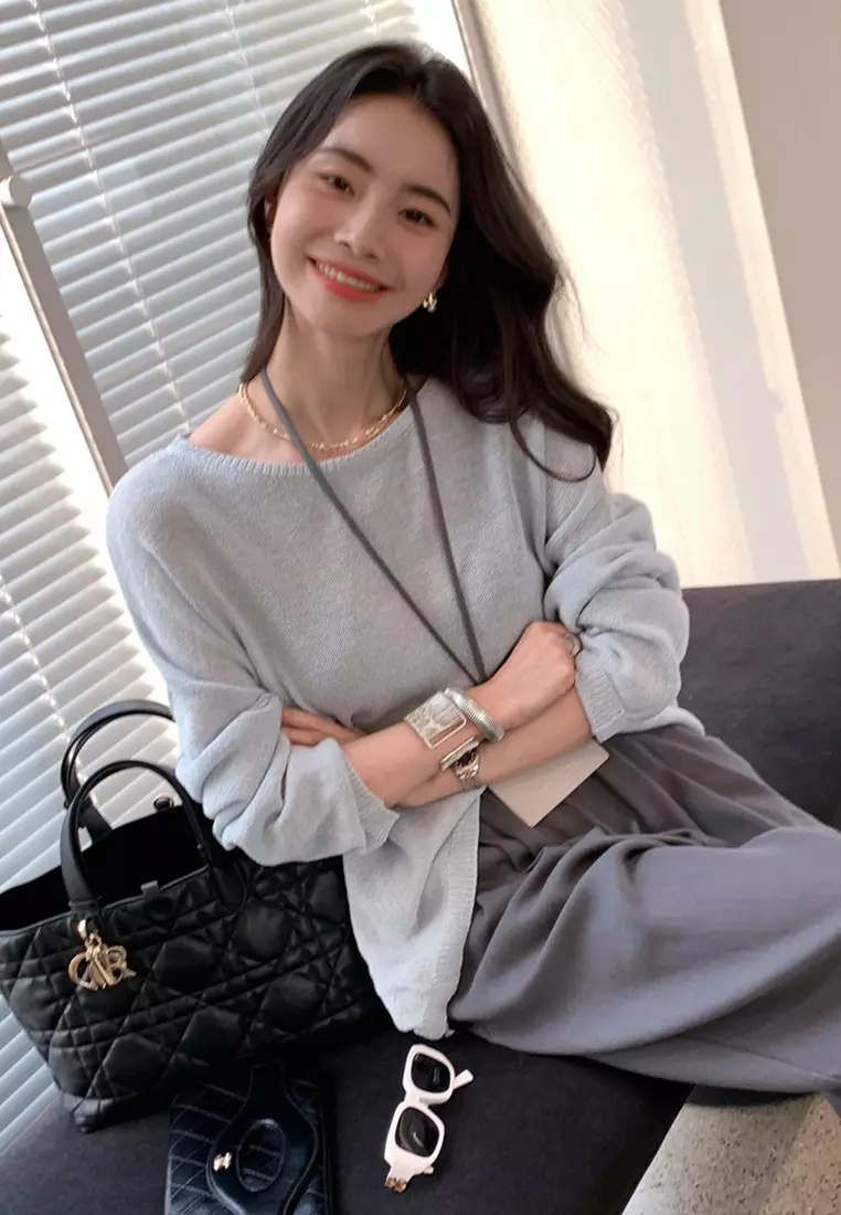 2024 New Long Sleeve Loose Fashion Top CA24092501DGBL