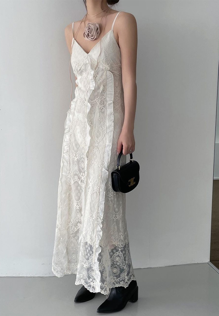 New Light Luxury Lace Embroidered Dress CA25032753W