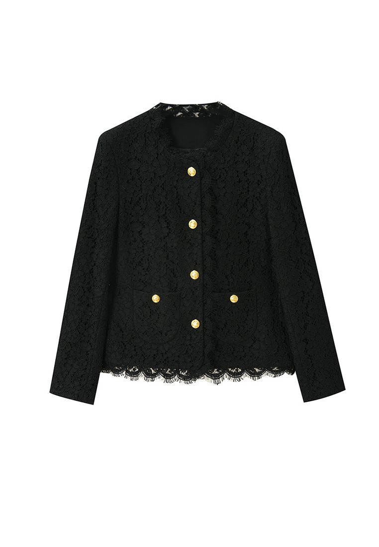 New black lace jacket & skirt CA24091135BK